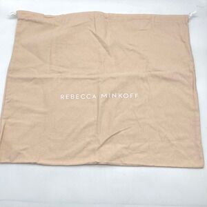 Rebecca Minkoff Tan Cotton Drawstring Dust Bag Handbag Storage Cover 18x15